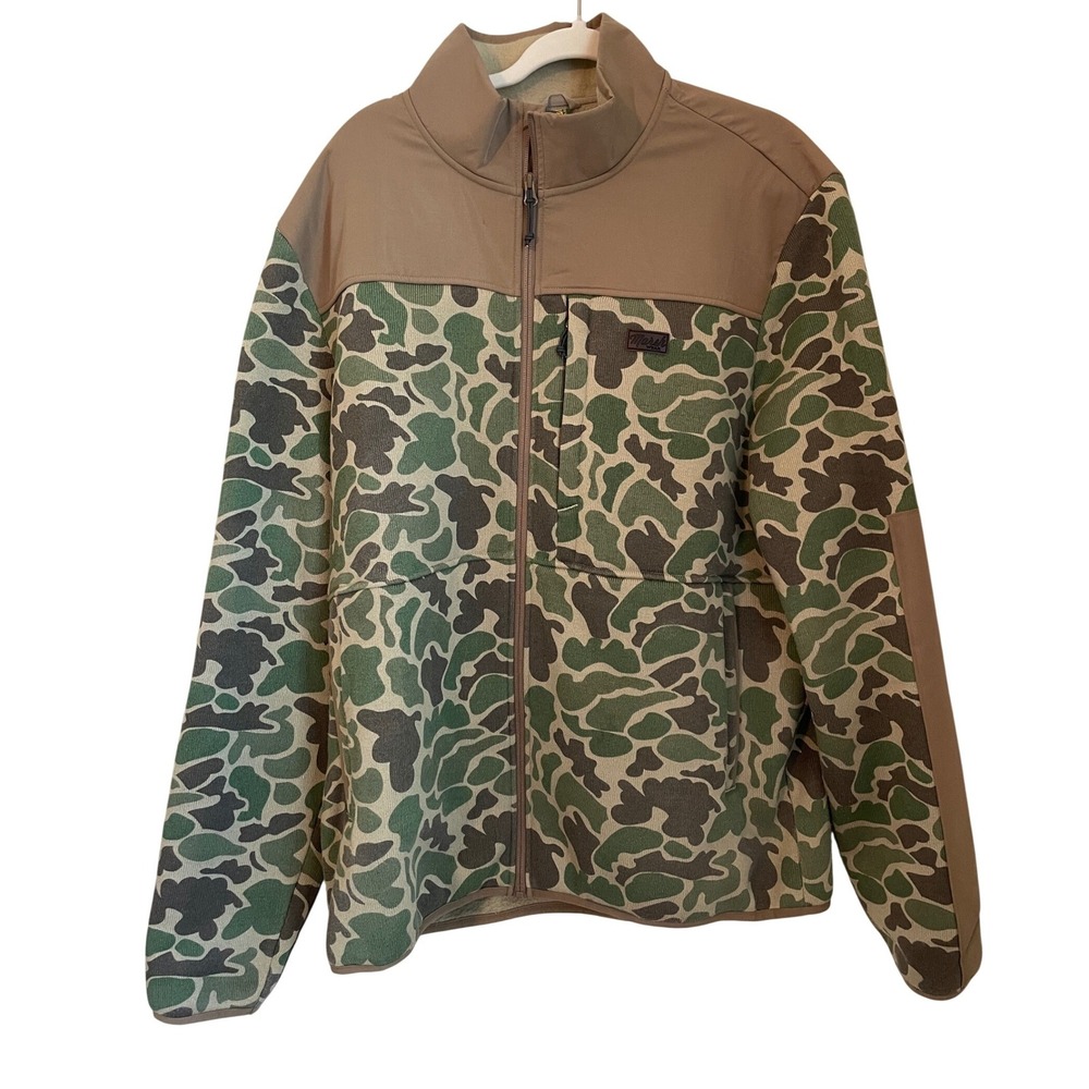 Marsh Wear Bogard Fleece Full Zip Jacket Green Mallard Camo Mens Size XXL